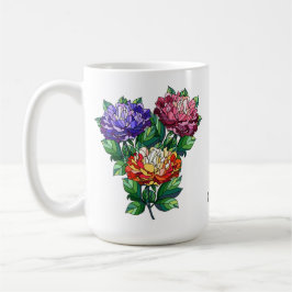 Caneca De Café Flores pintadas com verso de 2 Corintianos 5:7