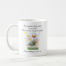Caneca De Café Flores Pintadas De Margarida Branca Com Cotação