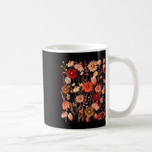 Caneca De Café Flores Presas De Cottagecore Queda De Outono