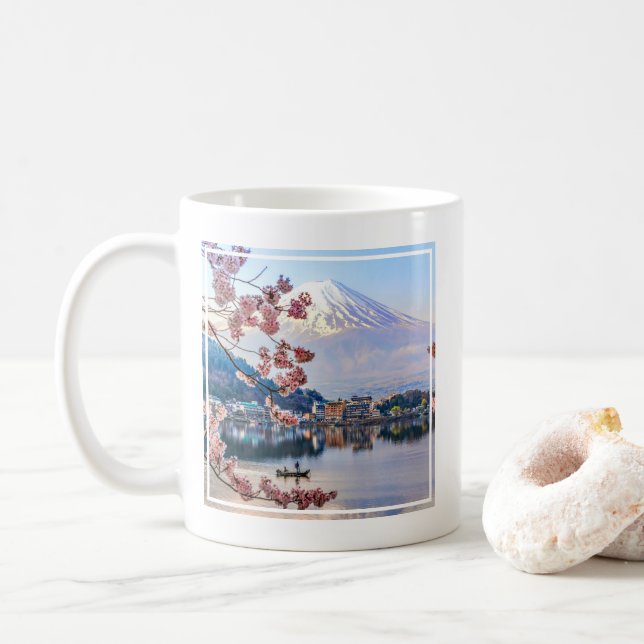 Caneca De Café Flores | Primavera Cherry Blossoms Japão (Com Donut)