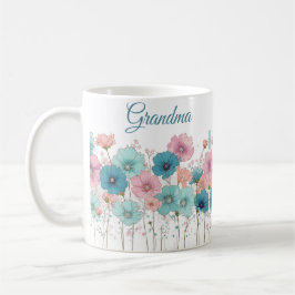 Caneca De Café Flores Primaveris Vintage para a Vovó