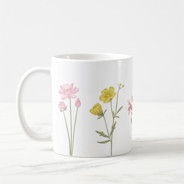 Caneca De Café Flores Projetadas Por Canhão (Esquerda)