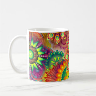 Caneca De Café Flores psicadélicos
