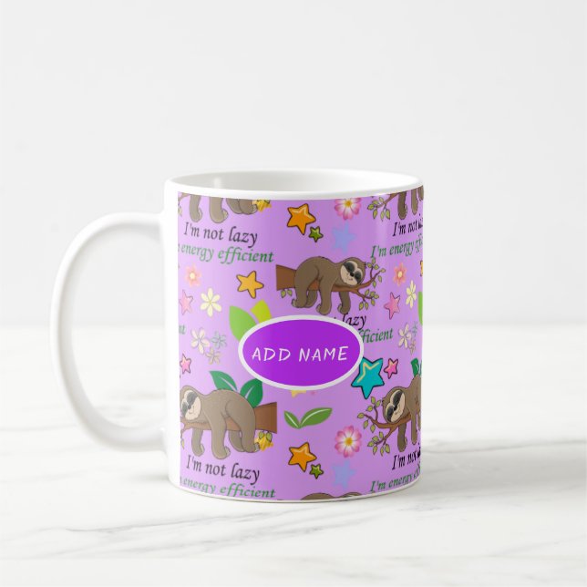Caneca De Café Flores Púrpuras De Orquídea Violeta Lpreguiçosa |  (Esquerda)