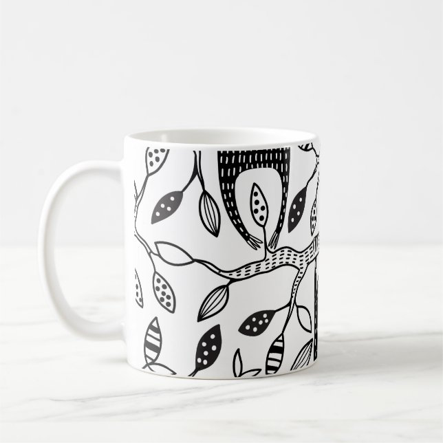 Caneca De Café Flores Refrigeradas: Padrões Animais Bons. (Esquerda)
