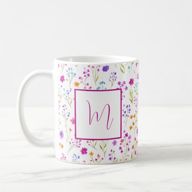 Caneca De Café Flores Românticas Personalizadas de Primavera Femi (Esquerda)