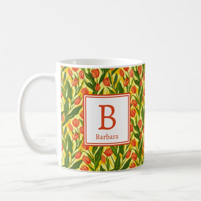 Caneca De Café Flores Românticas Personalizadas de Primavera para (Esquerda)