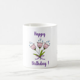 Caneca De Café Flores românticas tulas tulipas aniversário Café m