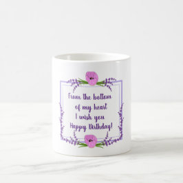Caneca De Café Flores românticas tulipas aniversário Minimalista