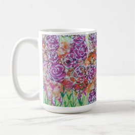 Caneca De Café Flores Rosa