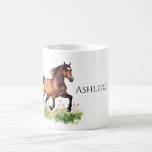 Caneca De Café Flores Rosa Cavalo