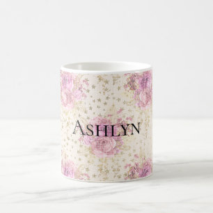 Caneca De Café Flores Rosa-Chic