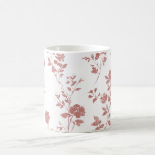 Caneca De Café Flores Rosa Cor-de-Rosa