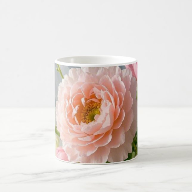 Caneca De Café Flores Rosa Elegantes De Eterno Delicadas (Centro)