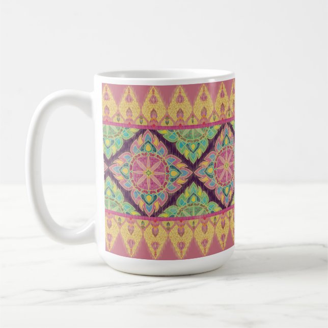 Caneca De Café Flores Rosa no Jardim (Esquerda)