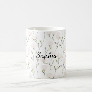Caneca De Café Flores Rosadas Femininas e Bonitas