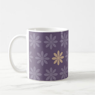 Caneca De Café Flores Roxas