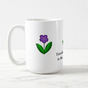 Caneca De Café Flores roxas do primavera com mensagem da amizade