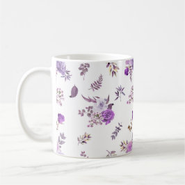 Caneca De Café Flores roxas em