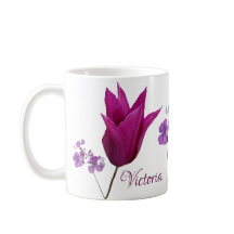 Flores roxas personalizáveis Nome de Victoria