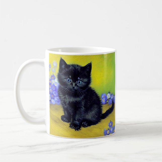 Caneca De Café Flores Roxas Pretas de Gogh (Esquerda)