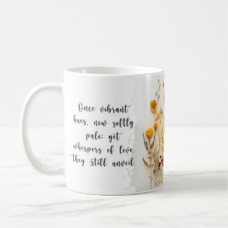 Caneca De Café Flores Secas + Design do Poema de Amor | Mug