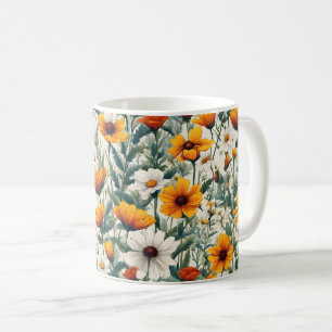 Caneca De Café Flores Selvagens Coloridas #5