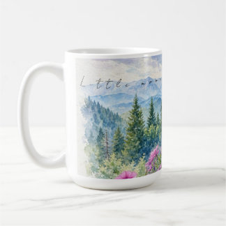 Caneca De Café Flores Selvagens da Montanha em Aquarela e Serenid