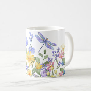 Caneca De Café Flores Selvagens Estéticas E Vagalumes