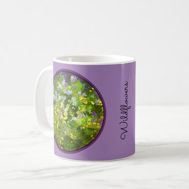 Caneca De Café Flores Selvagens Impasto - Arte Flor Original (Frente Esquerda)