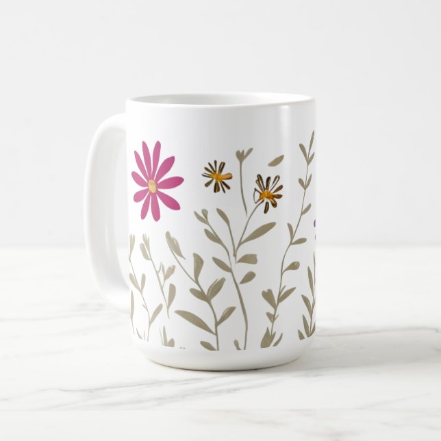 Caneca De Café Flores silvestres (Frente Esquerda)