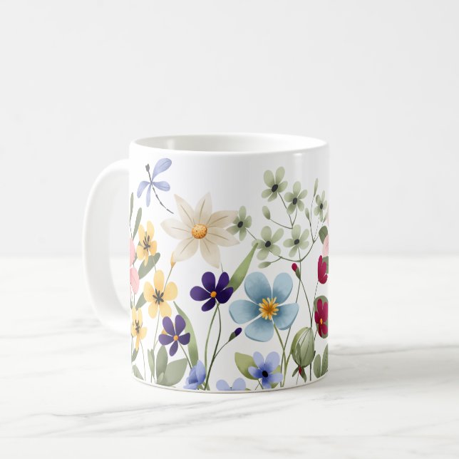 Caneca De Café Flores silvestres (Frente Esquerda)