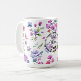 Caneca De Café Flores silvestres cor-de-rosa-rosa Elegante Mamãe