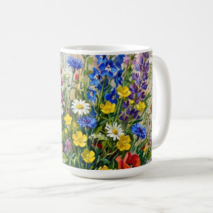 Caneca De Café Flores Silvestres de Prado de Verão