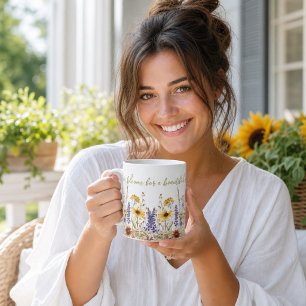 Caneca De Café Flores Silvestres Flora Botânica Dourada