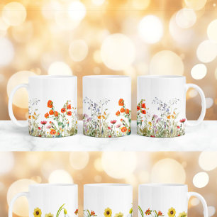 Caneca De Café Flores Silvestres Floral, Jardim Botânico, gif Col