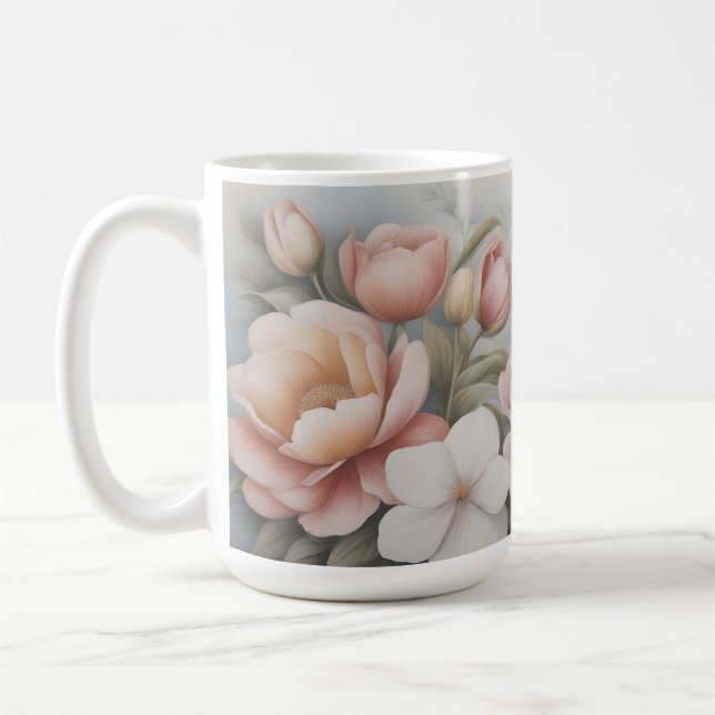 Caneca De Café Flores silvestres mistas - Flor de Pastel clássico (Esquerda)
