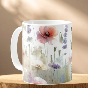 Caneca De Café Flores Silvestres Modernas