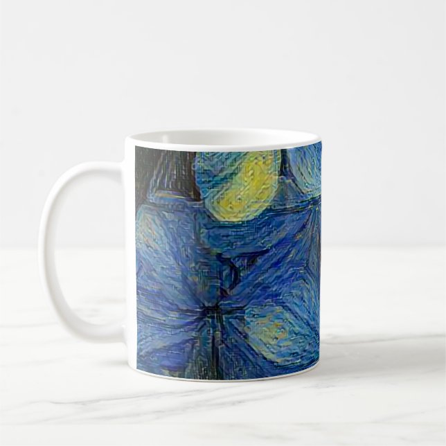 Caneca De Café Flores sonhadoras no estilo de arte Vincent Van Go (Esquerda)