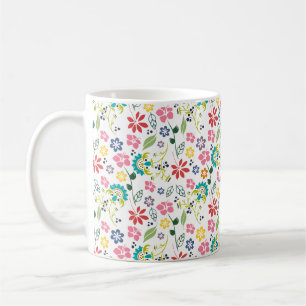 Caneca De Café Flores Tropicais Coloridas