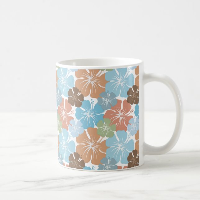 Caneca De Café Flores Tropicais de Hibiscus no Havaí (Direita)
