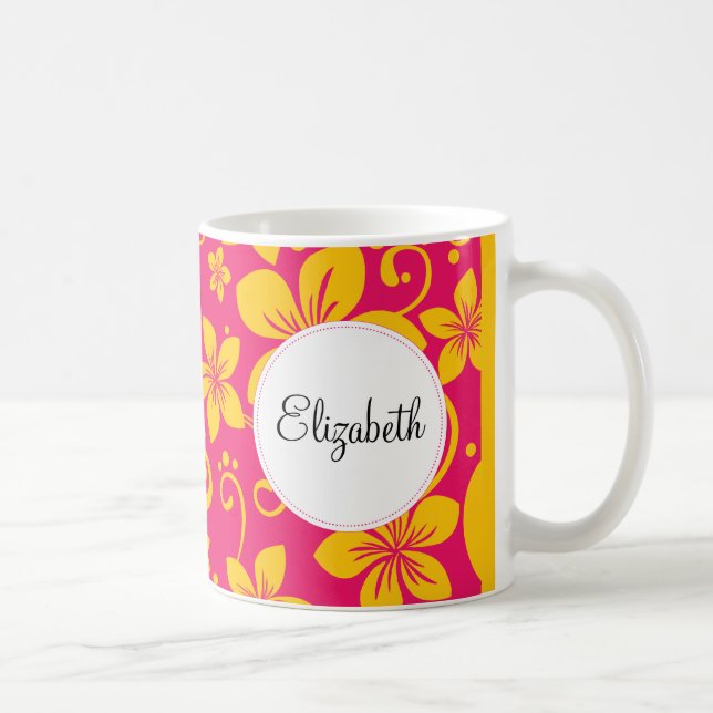 Caneca De Café Flores Tropicais - Mug Personalizado (Direita)