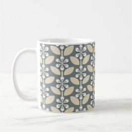 Caneca De Café Flores Verdes Sage