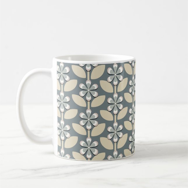 Caneca De Café Flores Verdes Sage (Esquerda)