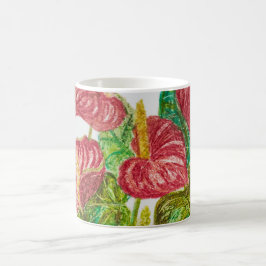 Caneca De Café flores vermelhas do anthurium