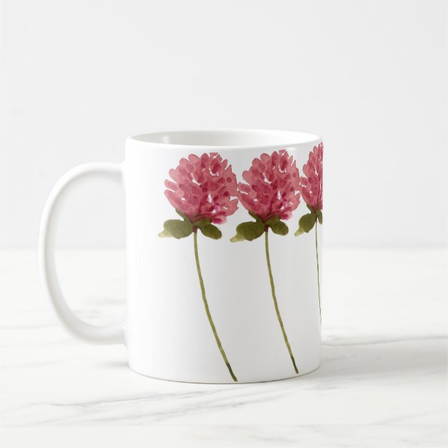 Caneca De Café Flores Vermelhos Pintadas À Mão (Esquerda)