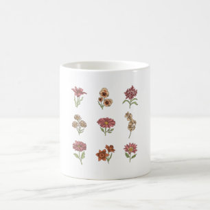 Caneca De Café Flores Vintage Flores Botânicas