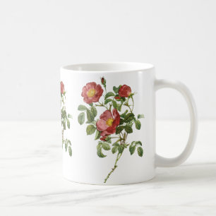 Caneca De Café Flores Vintage Rosa vermelha Floral do Amor por Re