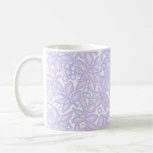 Caneca De Café Flores violetas florais sem emenda renda folhas br