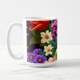 Caneca De Café Flores vívidas coloridas